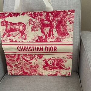 Dior Red and Cream Tote Bag